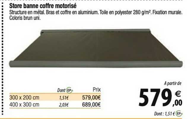 store banne coffre motorisé
