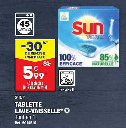 sun tablette lave-vaisselle