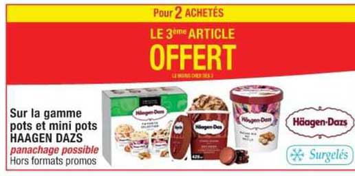 sur la gamme pots et mini pots haagen dazs