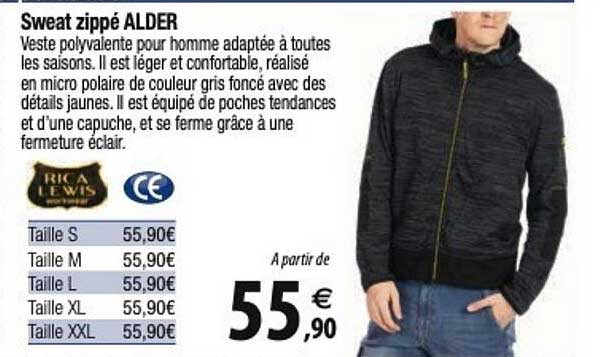 sweat zippé alder