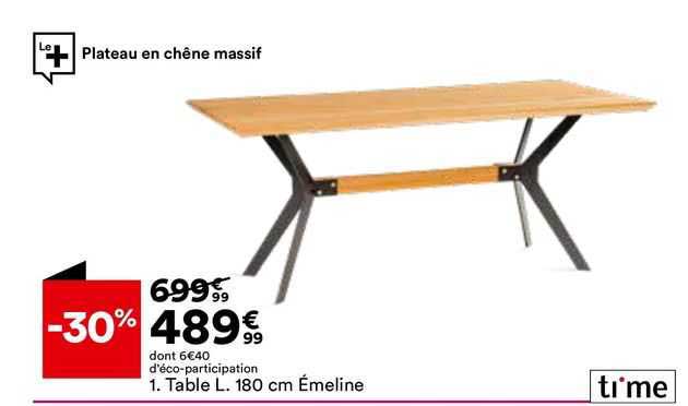 table l. 180 cm émeline