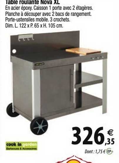 table roulante nova xl