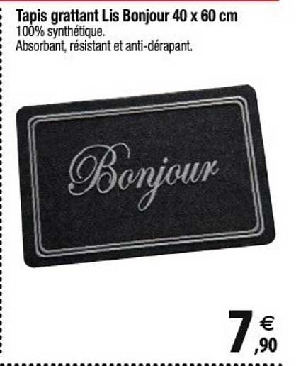 Tapis Grattant Lis Bonjour 40 X 60 Cm
