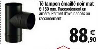 té tampon émaillé noir mat