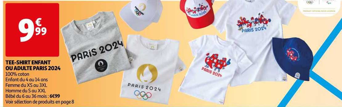 tee-shirt enfant ou adulte paris 2024