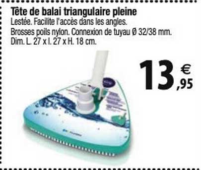 tête de balai triangulaire pleine