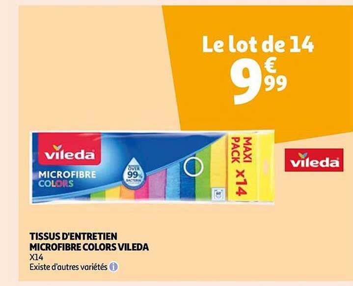 tissus d'entretien microfibre colors vileda