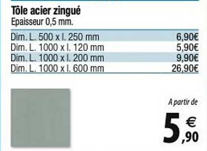 tôle acier zingué