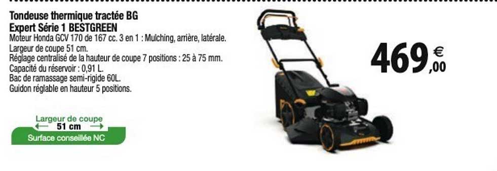 Tondeuse Thermique Tractée Bg Expert Série 1 Bestgreen