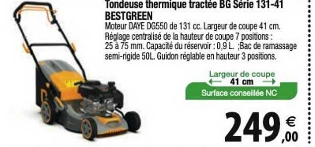 tondeuse thermique tractée bg série 131-41 bestgreen
