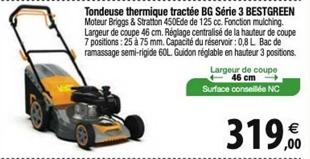 tondeuse thermique tractée bg série bestgreen
