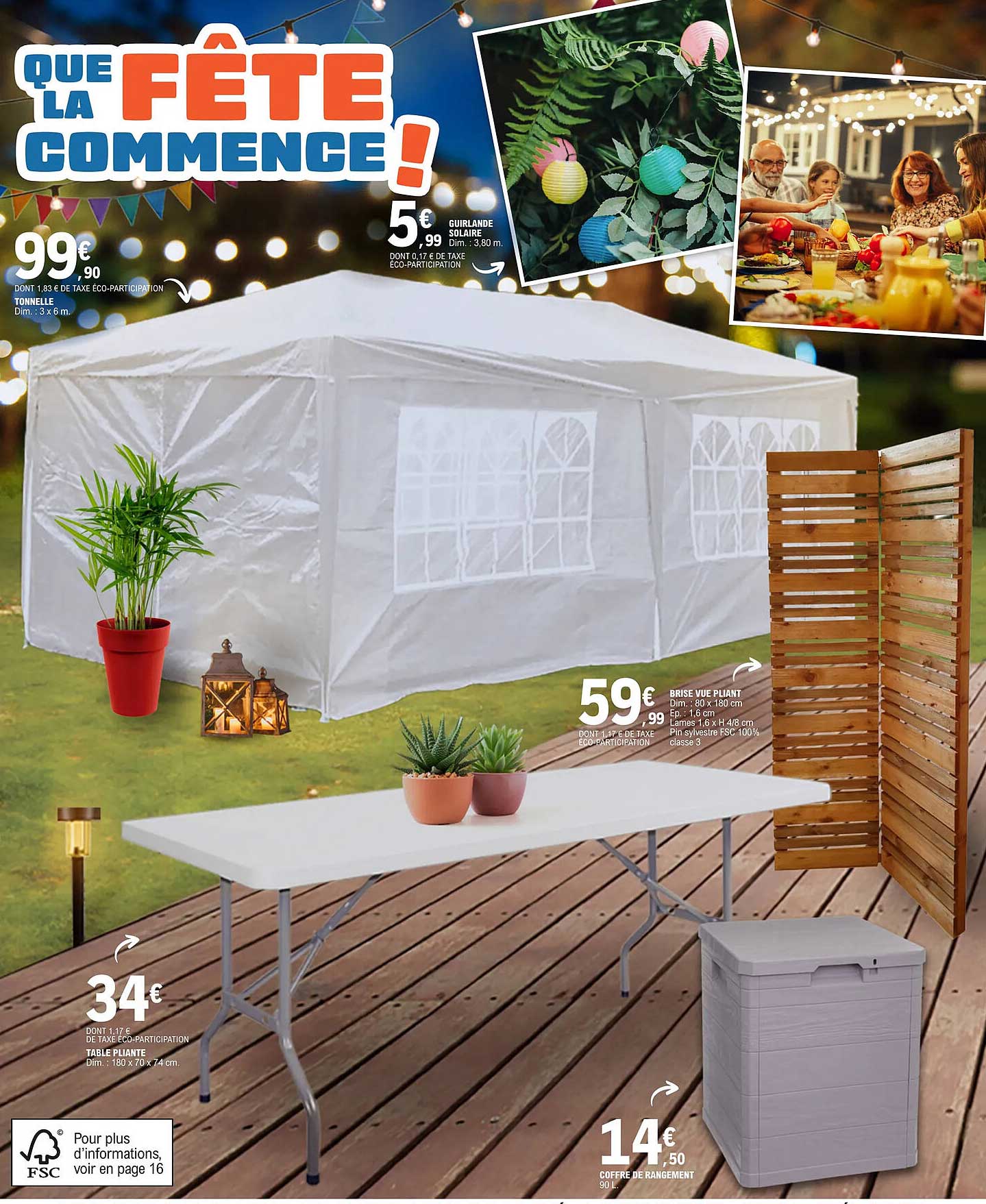 Tonnelle, Table Pliante, Coffre De Rangement, Brise Vue Pliant