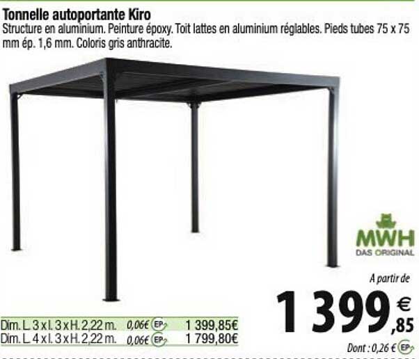 tonnelle autoportante kiro mwh