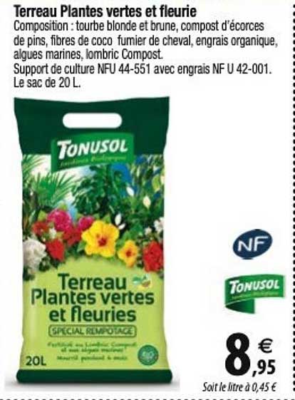 Tonusol Terreau Plantes Vertes Et Fleurie