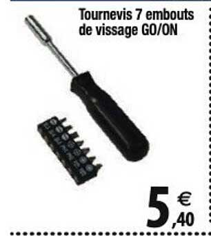 tournevis 7 embouts de vissage go/on