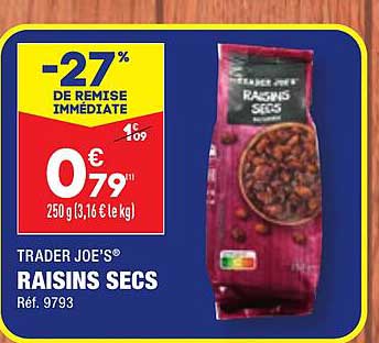 trader joe's raisins secs