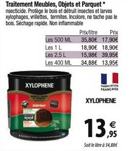 traitement meubles, objets et parquet xylophène