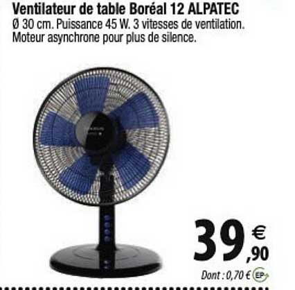 ventilateur de table boréal 12 alpatec
