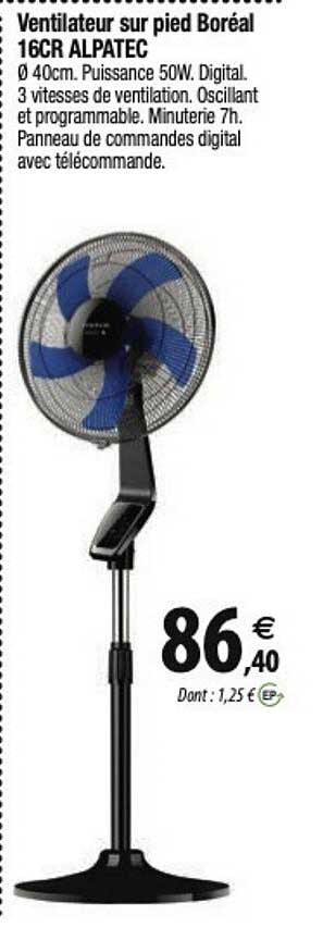 ventilateur sur pied boréal 16cr alpatec