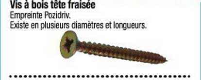 vis à bois tête fraisée