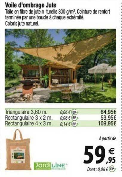voile d'ombrage jute jardiline