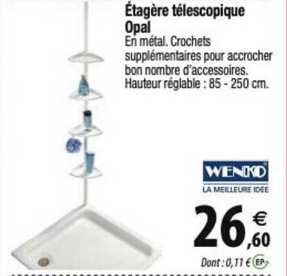 wenko étagère télescopique opal