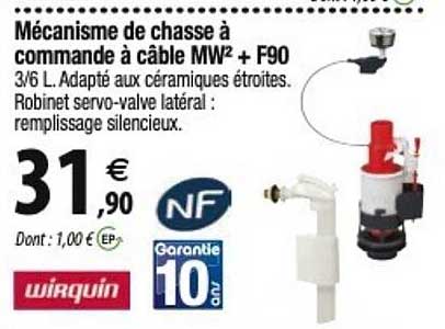 Wirquin Mécanisme De Chasse à Commande à Câble Mw² + F90