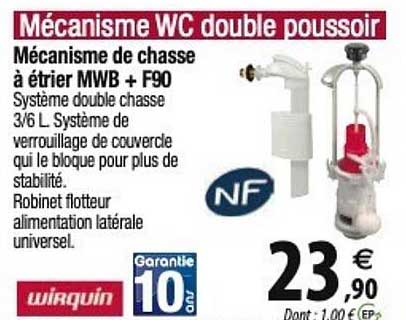 wirquin mécanisme de chasse à étrier mwb + f90