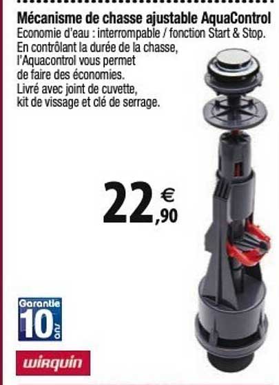 wirquin mécanisme de chasse ajustable aquacontrol