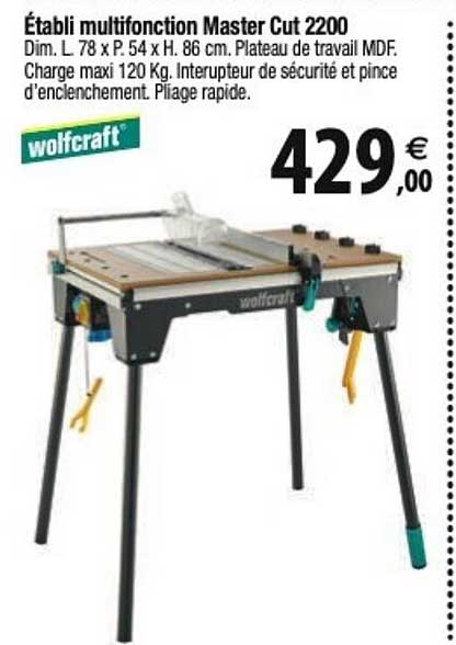 wolfcraft établi multifonction master cut 2200