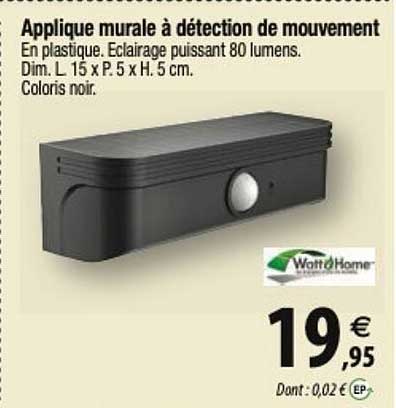 wott home applique murale à détection de mouvement