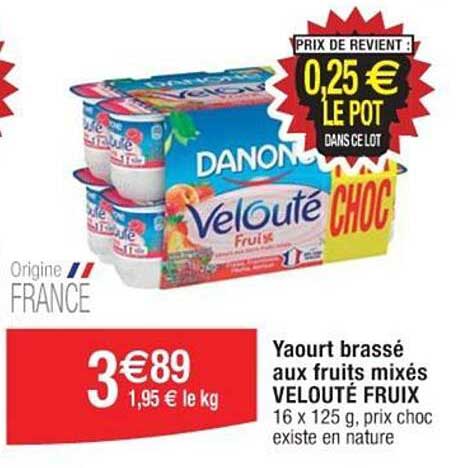 Yaourt Brassé Aux Fruits Mixés Velouté Fruix
