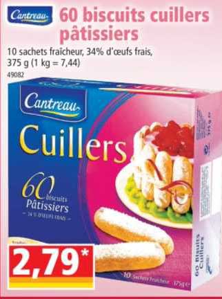 60 Biscuits Cuillers Pâtissiers Cantreau