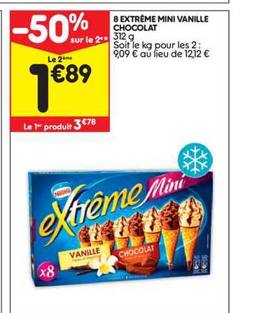 8 Extrême Mini Vanille Chocolat