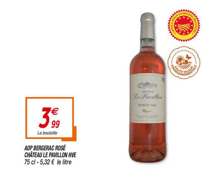 aop bergerac rosé château le pavillon hve