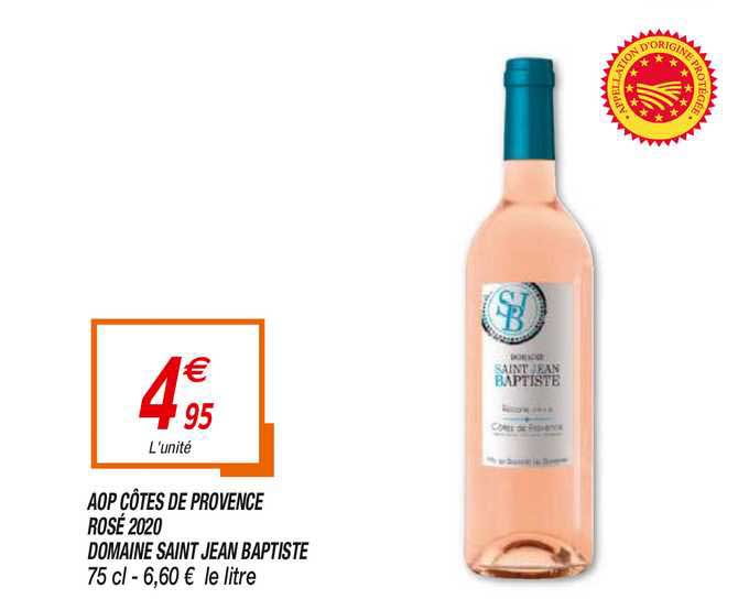 aop côtes de provence rosé 2020 domaine saint jean baptiste