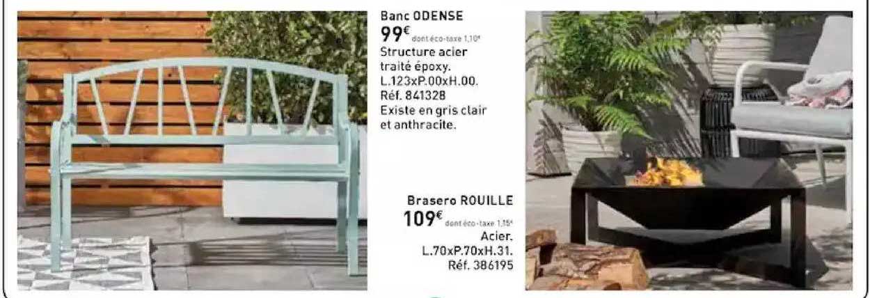 banc odense, brasero rouille