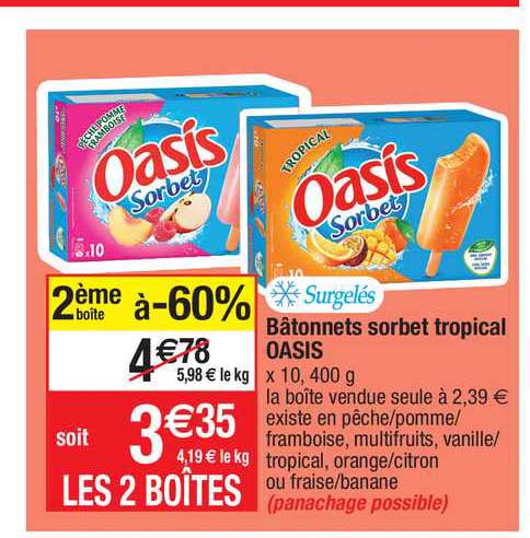 Batonnets Sorbet Tropical Oasis