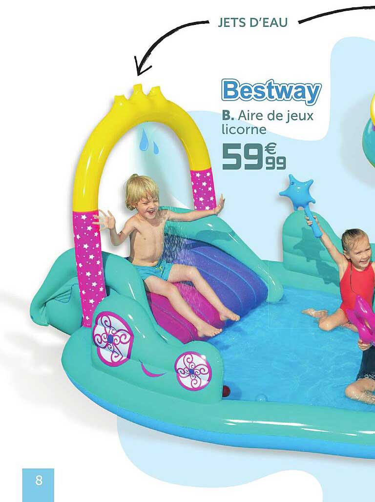 bestway aire de jeux licorne