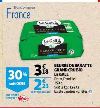 beurre de baratte grand cru bio le gall
