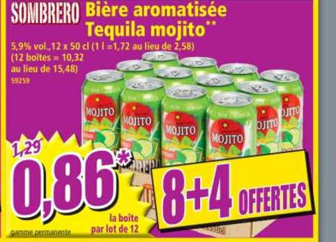 Bière Aromatisée Tequila Mojito Sombrero