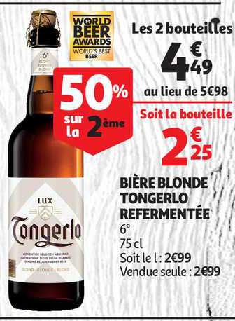 bière blonde tongerlo refermentée