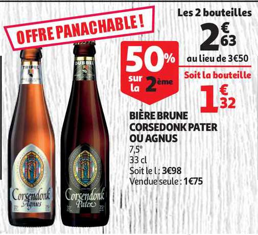 bière brune corsedonk pater ou agnus