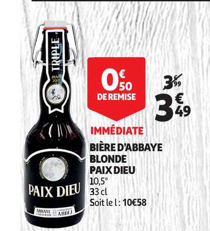 bière d'abbaye blonde paix dieu