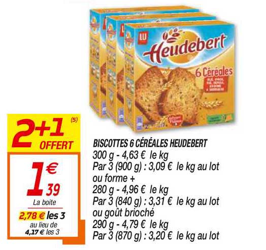 Biscottes 6 Céréales Heudebert