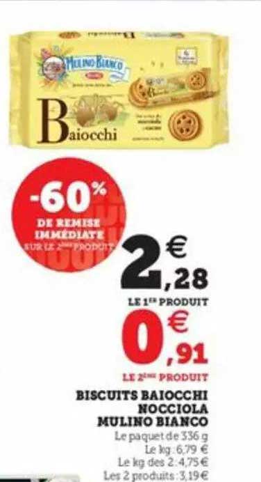 biscuits baiocchi nocciola mulino bianco