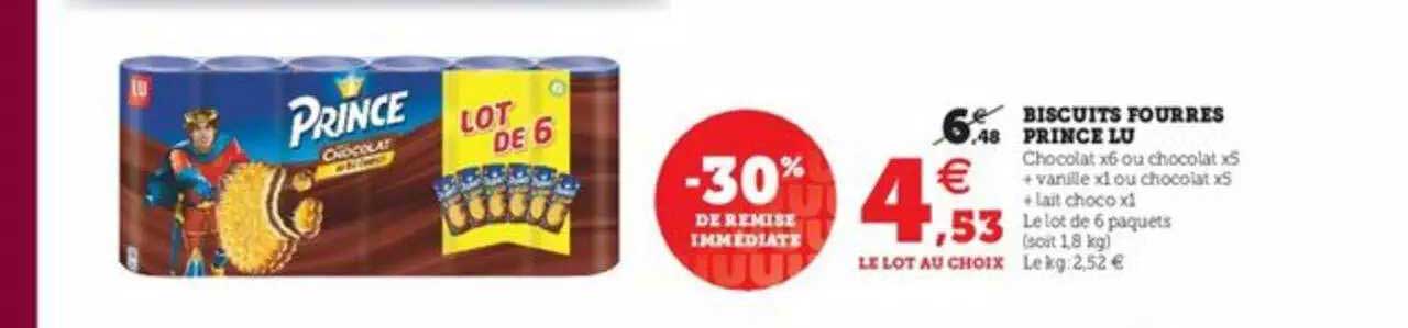 Biscuits Fourrés Prince Lu