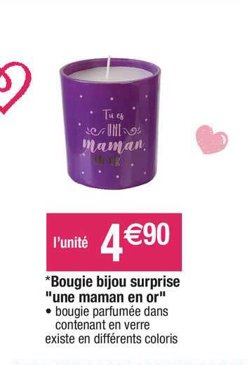 bougie bijou surprise "une maman en or"