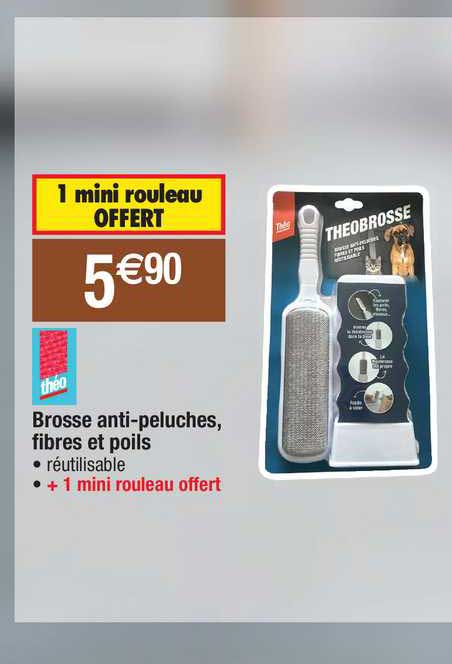 brosse anti-peluches, fibres et poils