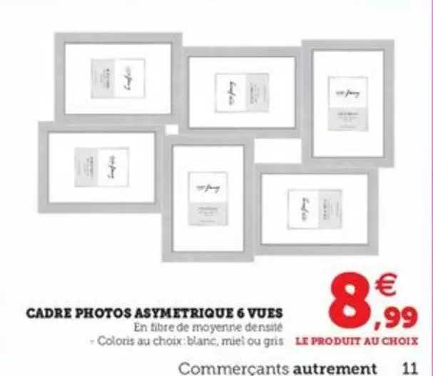 cadre photos asymétrique 6 vues